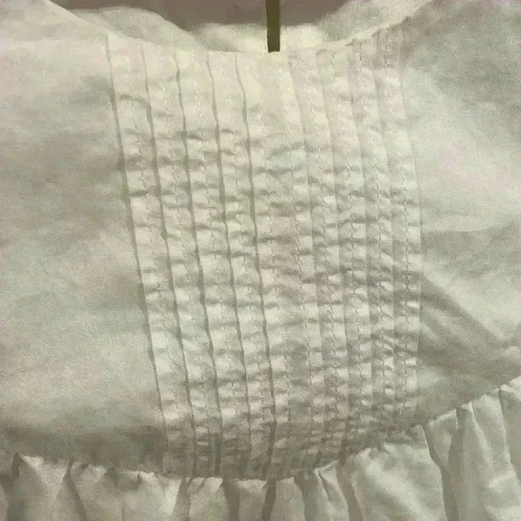 J. Crew Women’s Ruffled Sleeve Top Tunic White Lined Cotton Size XXS - Picture 3 of 6